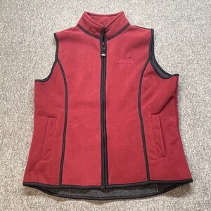 Outback Trading Co. Red Fleece Vest Women's L Windproof Warm Breathable Horses